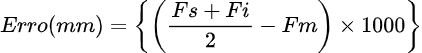 Equação Erro (m)