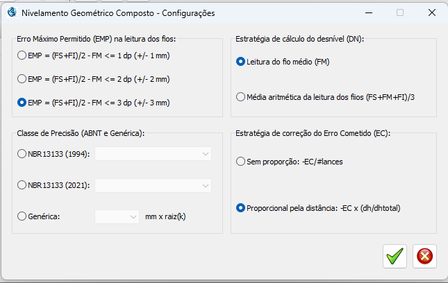 Menu Configurações
