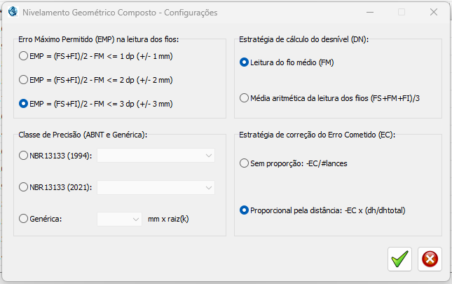 Menu Configurações